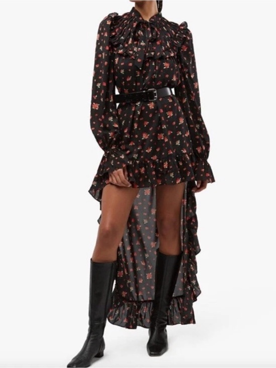 WeWoreWhat Dresses & Skirts - WEWOREWHAT Polka Dot Floral High Low Dress Black Floral XL
